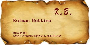 Kulman Bettina névjegykártya