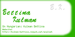 bettina kulman business card